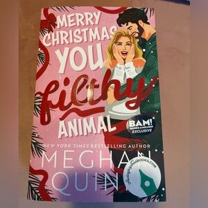 Meghan Quinn Autographed Merry Christmas You Filthy Animal Pink Deluxe Edition